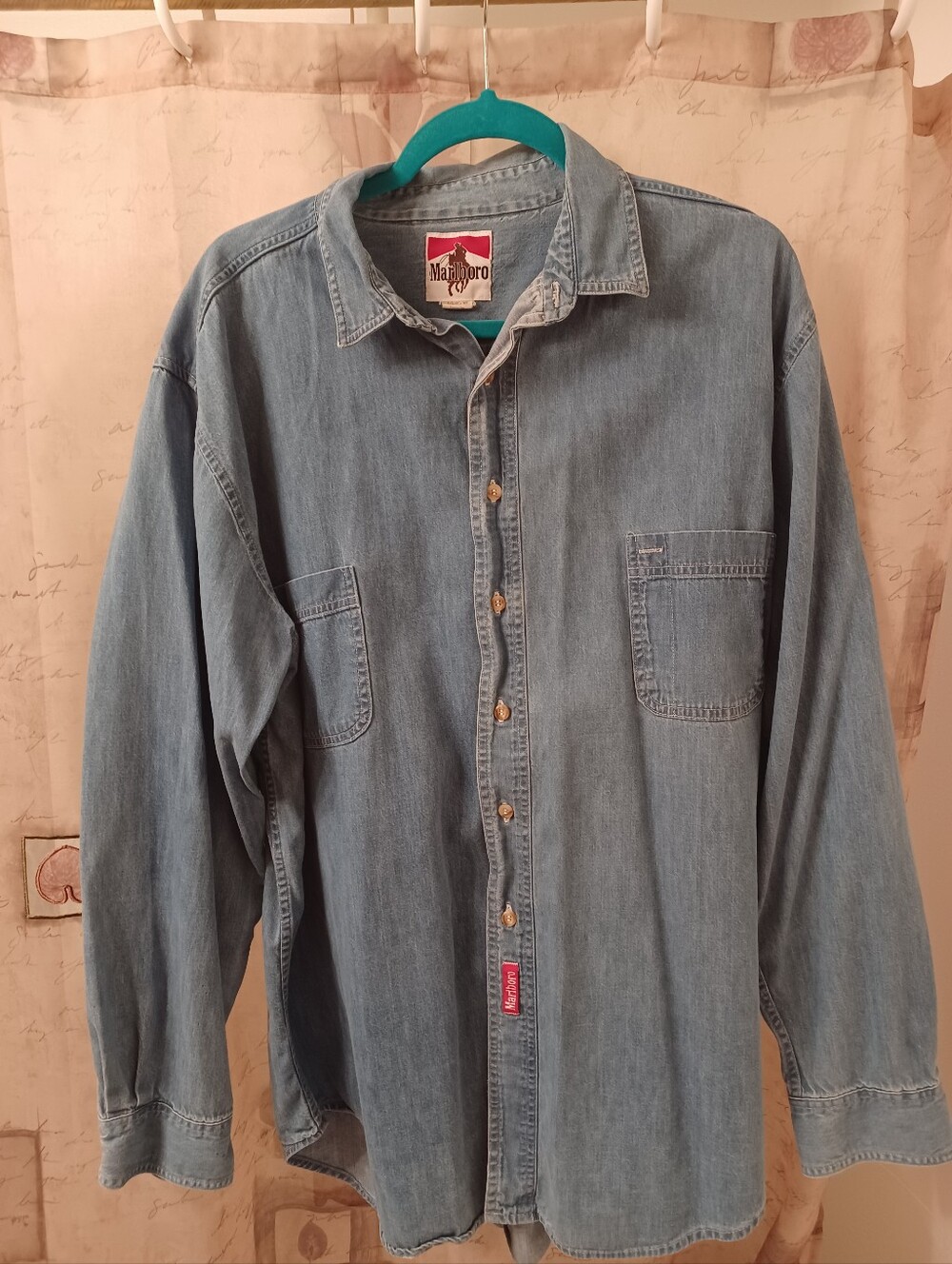 Marlboro Light Blue Denim Button-Down Shirt